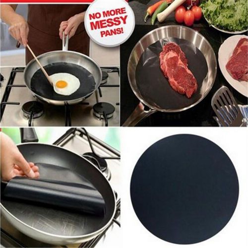  2x Milopon Reusable BBQ Cooking Gebackwerkzeug Kochmatte Non-Stick Round Liner Blatt Teflon Back Barbecue Grill Pan Mat Mikrowellenherd