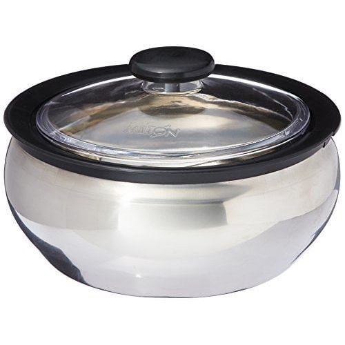  Milton Industries Milton ClearSteel Hot Pot Keep WarmCold Insulated Casserole with Stainless Steel Insert and Clear Lid, 1500mlSmall, Silver