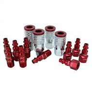 ColorFit by Milton Coupler & Plug Kit - (M-Style, Red) - 1/4 NPT, (14-Piece) - S-314MKIT