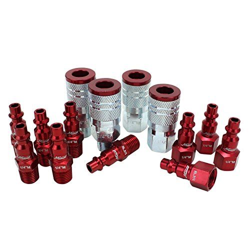  ColorFit by Milton Coupler & Plug Kit - (M-Style, Red) - 1/4 NPT, (14-Piece) - S-314MKIT