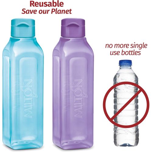  Sports Water Bottle - Milton Kids Reusable Leakproof 4-pack Plastic Wide Mouth Large Big Drink Bottle BPA & Leak Free For Cycling Camping Hiking Gym Yoga