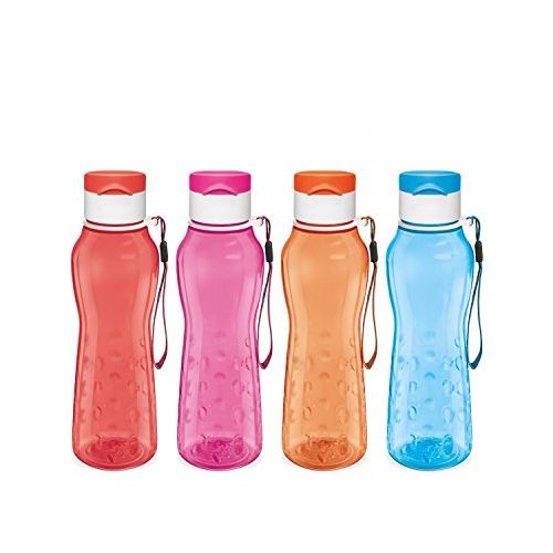  MILTON Sports Water Bottle Kids Reusable Leakproof 25 Oz 4-Pack Plastic Wide Mouth Large Big Drink Bottle BPA & Leak Free with Handle Strap Carrier for Cycling Camping Hiking Gym Y