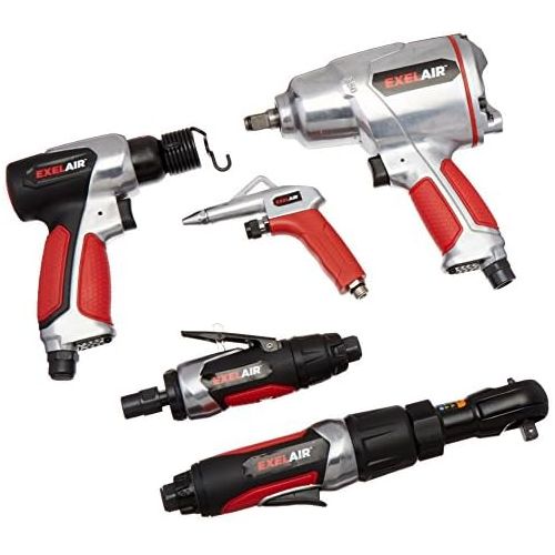  EXELAIR by Milton EX5005KIT (50-Piece Professional Air Tool Accessory Kit) - Impact Wrench, Air Ratchet, Die Grinder, Blow Gun, Air Hammer, Dual Air Chuck, Tire Gauge, and Accessor