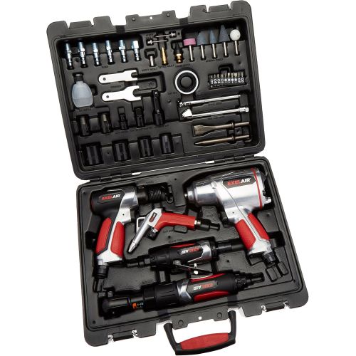  EXELAIR by Milton EX5005KIT (50-Piece Professional Air Tool Accessory Kit) - Impact Wrench, Air Ratchet, Die Grinder, Blow Gun, Air Hammer, Dual Air Chuck, Tire Gauge, and Accessor