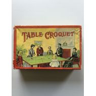 Vintage Milton Bradley Table Croquet early 1900s