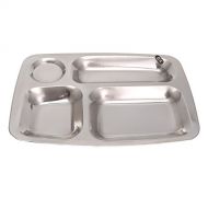 Milue Stainless Steel Divided Dinner Tray Lunch Container Food Plate 4/5/6 Section (01#)