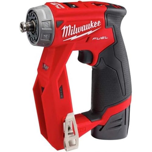  Milwaukee 2505-22 M12 Fuel Installation Drill/Driver Kit, Compact, Forward/Reverse Switch, Keyless Chuck, LED Light, Variable Speed