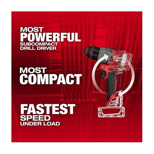  Milwaukee M12 FUEL 12V Lithium-Ion Brushless Cordless 1/2 in. Drill Driver (Tool-Only)