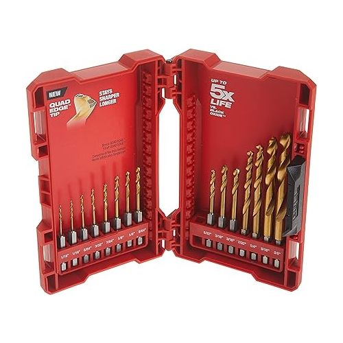  Milwaukee 48-89-4630 Kit TiN Shockwave (15-Piece Titanium)