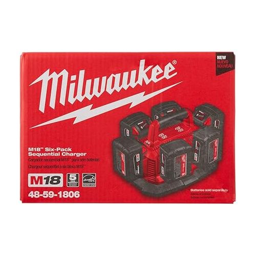  Milwaukee 48-59-1806 M18 Six Pack Sequential Charger