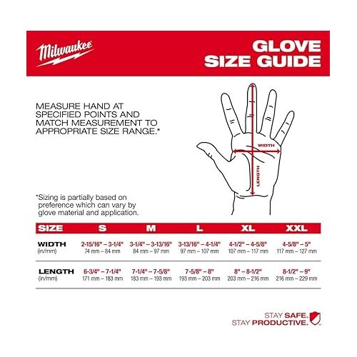  Milwaukee Tools Soft Top Grain Goatskin Leather Work Gloves (X-Large)