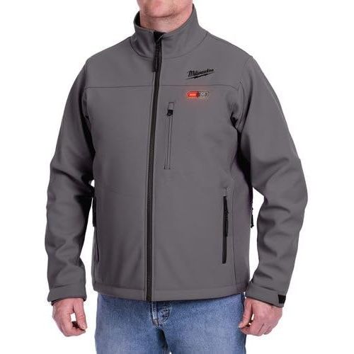  Milwaukee Jacket M12 12V Lithium-Ion Heated Front and Back Heat Zones and Colors -Battery Not Included (Extra Large, Gray)