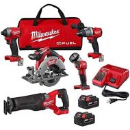 2998-25 M18 FUEL 18-Volt Lithium-Ion Brushless Cordless Combo Kit (5-Tool) with Two 5.0 Ah Batteries, 1 Charger 1 Tool Bag