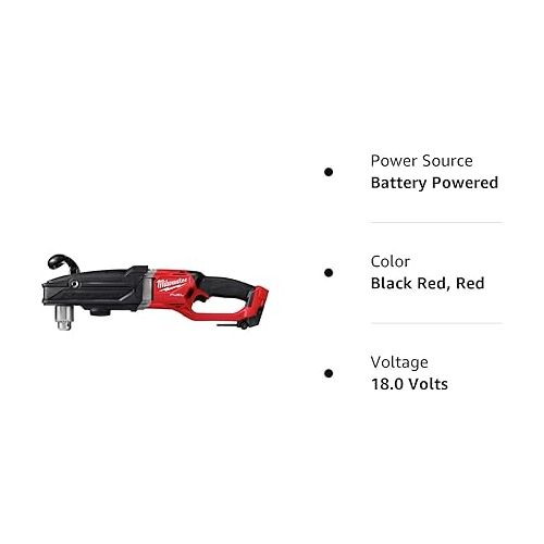  Milwaukee 2809-20 M18 FUEL 18-Volt Lithium-Ion Brushless Cordless GEN 2 Super Hawg 1/2 in. Right Angle Drill (Tool-Only)