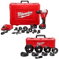MilwaukeeTool M18 18-Volt Lithium-Ion 1/2 in. - 4 in. Force Logic High Capacity Cordless Knockout Tool Kit/W Die Set, 3.0Ah Batteries