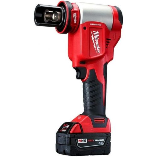  MilwaukeeTool M18 18-Volt Lithium-Ion 1/2 in. - 4 in. Force Logic High Capacity Cordless Knockout Tool Kit/W Die Set, 3.0Ah Batteries