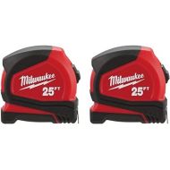 Milwaukee 48-22-6625 25' Heavy Duty Compact Tape Measure, 2-Pack