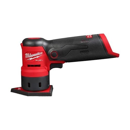  Milwaukee 2531-20 12V Brushless Cordless Orbital Detail Sander (Tool Only) Red and Black