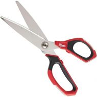 Milwaukee 48-22-4041 Iron Carbide Core Large-Looped Straight Jobsite Scissors w/ Onboard Ruler Markings and Index Finger Groove