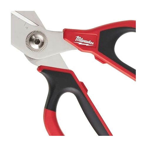  Milwaukee 48-22-4041 Iron Carbide Core Large-Looped Straight Jobsite Scissors w/ Onboard Ruler Markings and Index Finger Groove