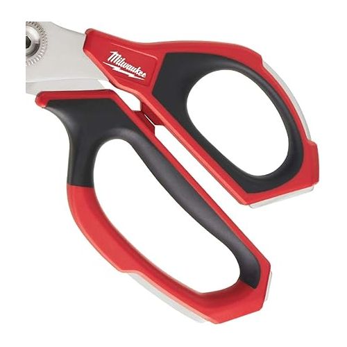  Milwaukee 48-22-4041 Iron Carbide Core Large-Looped Straight Jobsite Scissors w/ Onboard Ruler Markings and Index Finger Groove