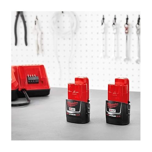  Milwaukee (2-Pack) 48-11-2420 M12 REDLITHIUM 2.0 Compact Battery Packs