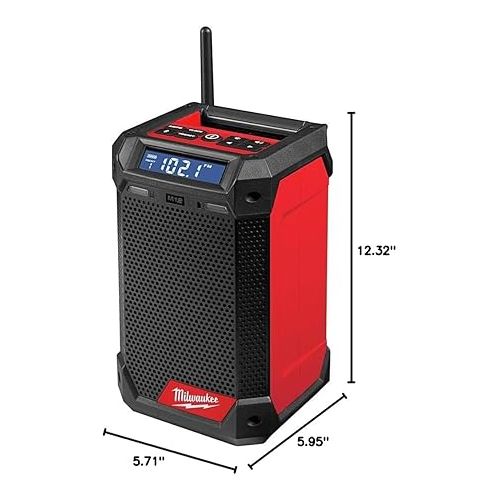  Milwaukee 2951-20 M12 Lithium-Ion Cordless Radio + Charger (Tool Only)