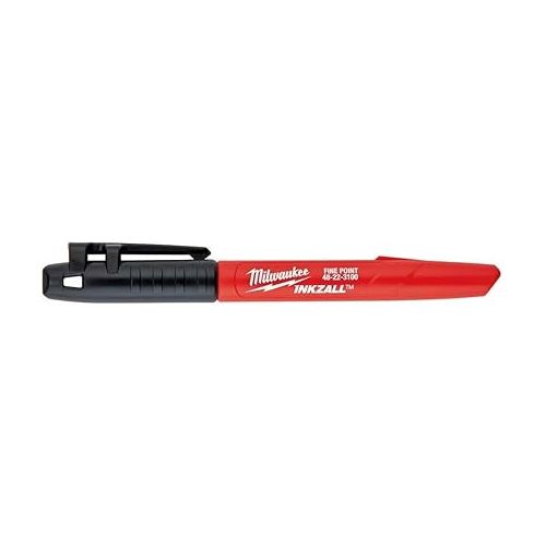  Milwaukee 48-22-3104 Inkzall Point Marker, Fine, Black, 4-Pack