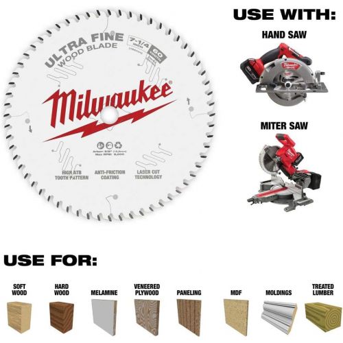  Milwaukee 48-41-0730 7-1/4 60T Ultra Fine Finish Circular Saw Blades