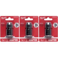 Milwaukee 48-03-4410 Shockwave 1/2-Inch Square by 1/4-Inch Hex Adapter, 3 Pack