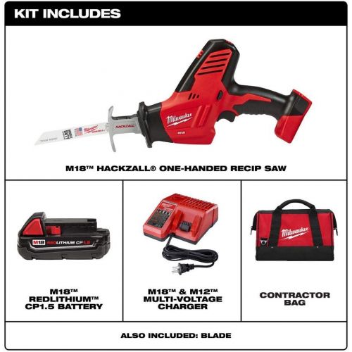  Milwaukee 2625-21CT M18 18-Volt Hackzall Cordless One-Handed Reciprocating Saw Kit