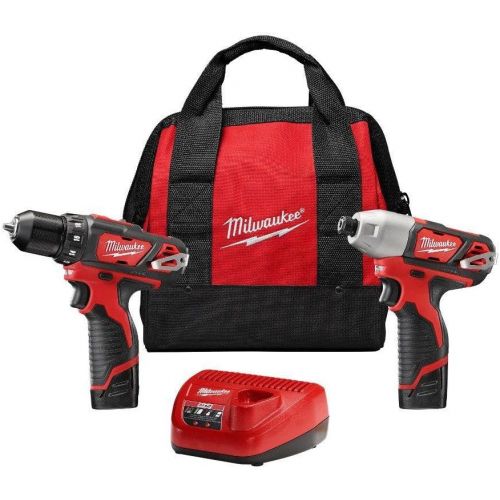  Milwaukee M12 12-Volt Lithium-Ion Cordless Drill Driver/Impact Driver Combo Kit (2-Tool) w/(2) 1.5Ah Batteries, Charger, Tool Bag