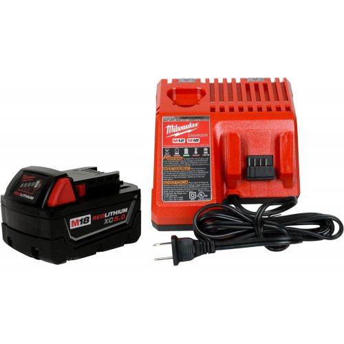  Milwaukee 48-59-1812 M12/M18 Battery Charger & (1) 48-11-1850 5.0Ah Lithium Ion Battery