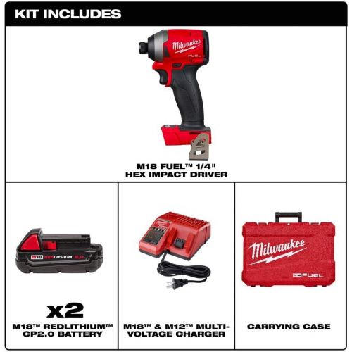  Milwaukee M18 Fuel 1/4IN Hex Impact Driver CP Kit