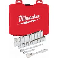 Milwaukee 932464945 3/8in Ratcheting Socket Set Metric, 32 Piece, Red