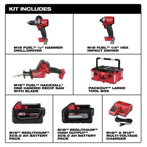  Milwaukee 2997-23PO M18 FUEL 3 Tool Combo PACKOUT Kit