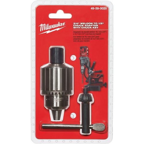  Milwaukee 49-59-0020 3/4 Weldon to 1/2 Chuck Adapter with Chuck Key