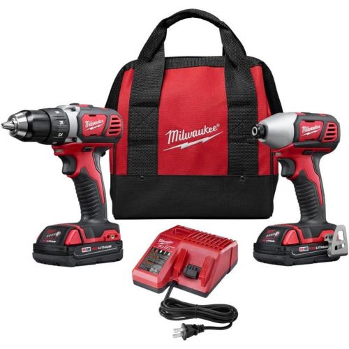  Milwaukee M18 Lithium-Ion Cordless Drill Driver & Impact Driver Combo Kit