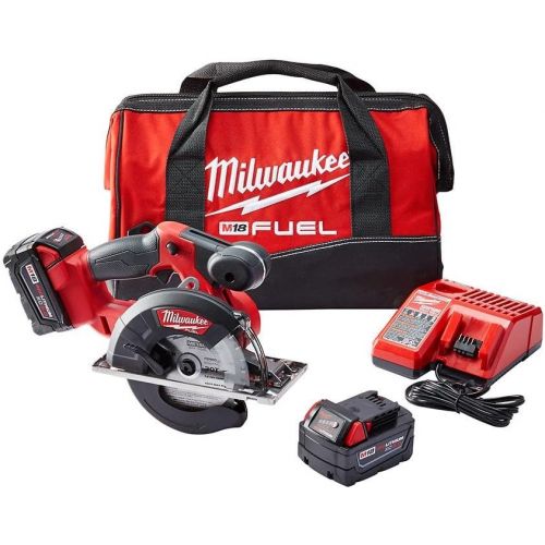  Milwaukee M18 Fuel 2782-22 Cordless Circular Saw Kit, 5-3/8 to 5-7/8 in Blade, 20 mm Arbor/Shank, 18 VDC, M18 Lithium-Ion Battery, Right Blade Side