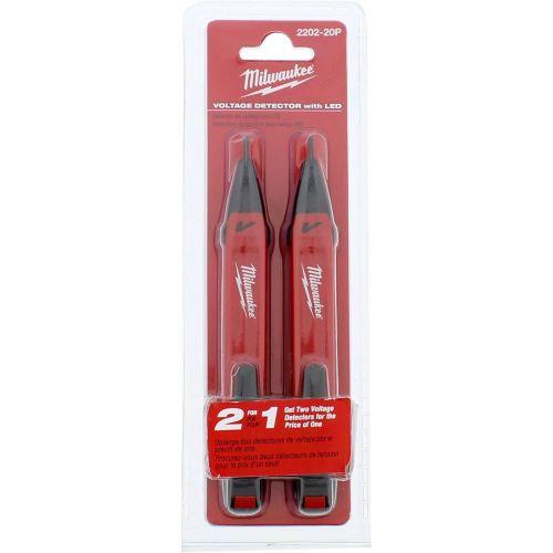  Milwaukee 2202-20A Voltage Detector with LED 2-Pack