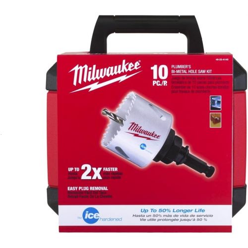  Milwaukee 49-22-4145 10-PiecePlumbers Ice Hardened Hole Saw Kit