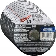 Milwaukee 10 Pack - 6 Inch Cutting Wheels For Grinders - Aggressive Cutting For Metal & Stainless Steel - 6 x .045 x 7/8-Inch | Flat Cut Off Wheels