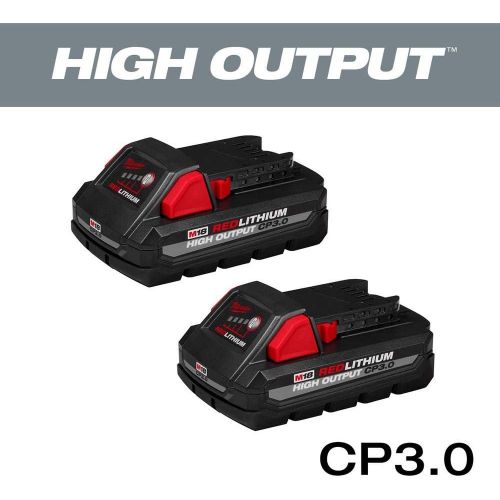  Milwaukee 48-11-1837 M18 18 Volt High Output CP 3.0 Ah Lithium-Ion Slide Battery, 2 Pack (Non-Retail Packaging)