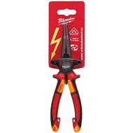 Milwaukee 932464565 VDE Long 45° Round Nose Pliers 205mm, Red