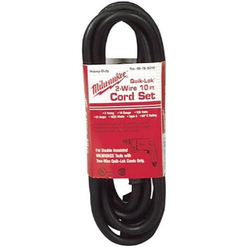  Milwaukee, 48-76-5010, Pwr Tool Cord, 1-15P, 10 ft, 13A, 16/2, 125V