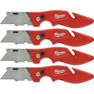 Milwaukee 48-22-1901 Fastback Press and Flip Utility Knife with Belt Clip and Onboard Wire Stripping (Set of 4)