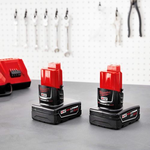  Milwaukee 48-11-2412 Twin Pack of 3.0 Amp Hour Extended Capacity 12V Lithium Ion Batteries