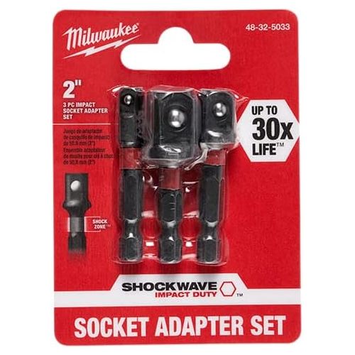  MILWAUKEE ELEC TOOL 48-32-5033 3 Piece 1/4 He x Adapter Set (4)