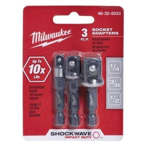  MILWAUKEE ELEC TOOL 48-32-5033 3 Piece 1/4 He x Adapter Set (4)