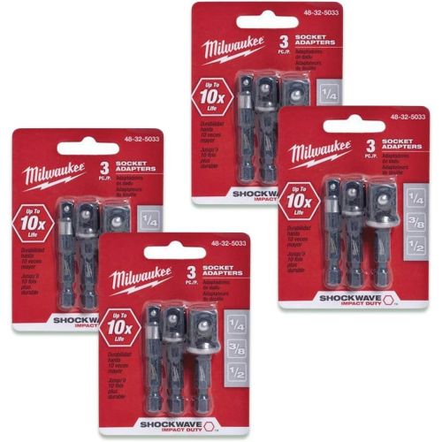  MILWAUKEE ELEC TOOL 48-32-5033 3 Piece 1/4 He x Adapter Set (4)